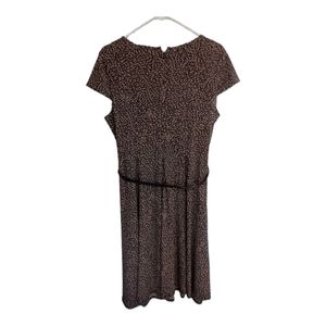 CHRISTOPHER & BANKS LEAPORD PRINT DRESS WITH BELT